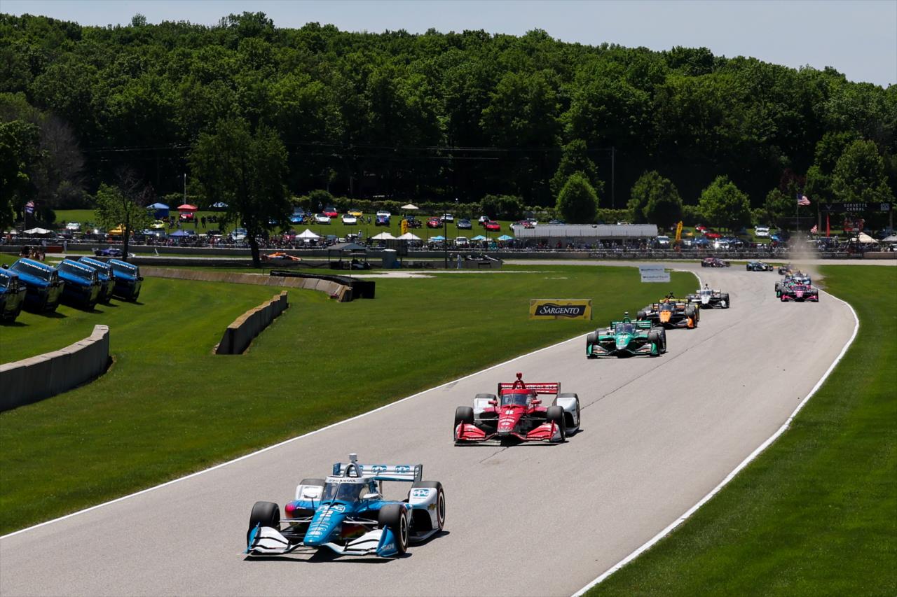 Josef Newgarden leads Marcus Ericsson - Sonsio Grand Prix at Road America - By: Chris Owens -- Photo by: Chris Owens